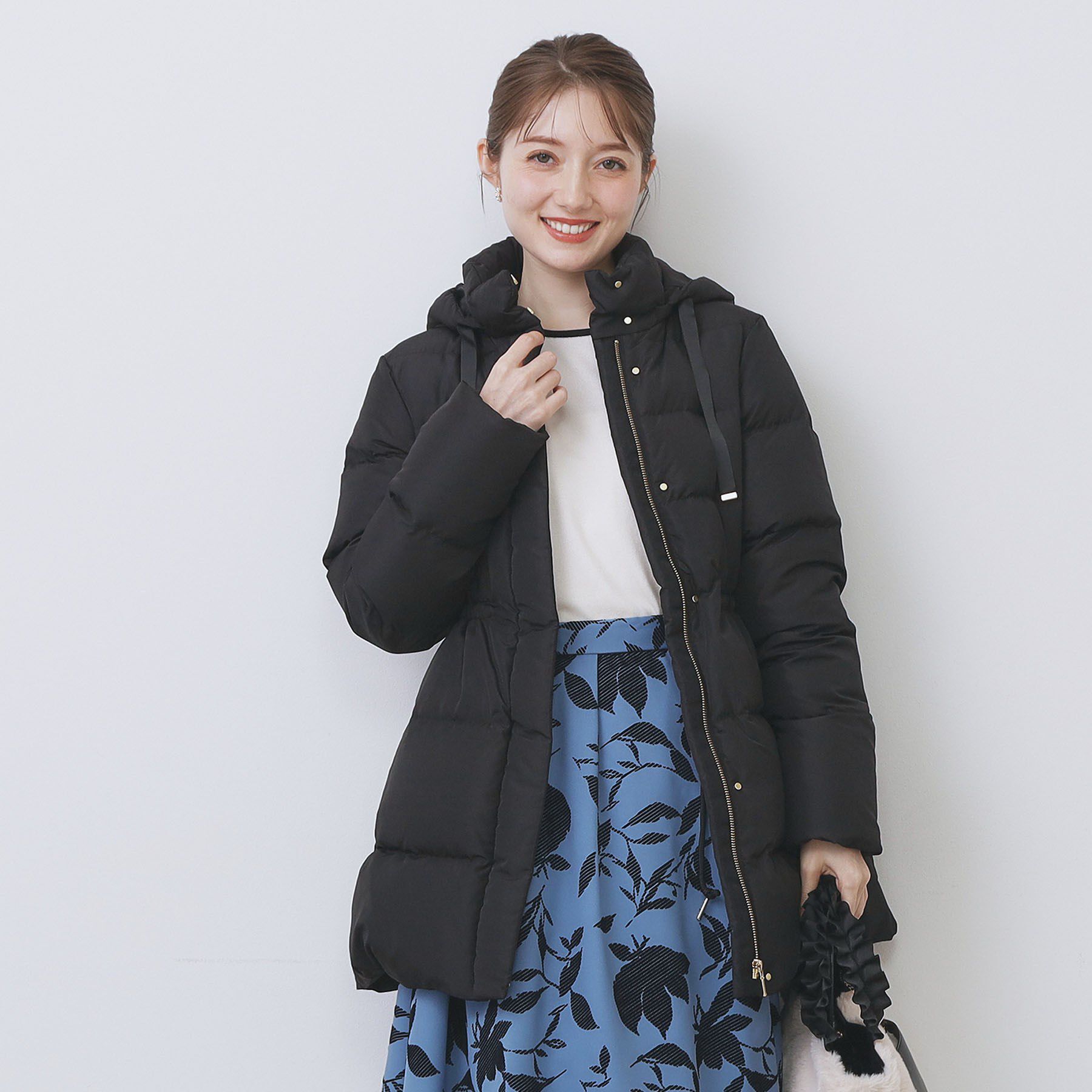 KAWADAダウンドロストミドルコート【撥水/洗濯機OK/2WAY/静電気防止