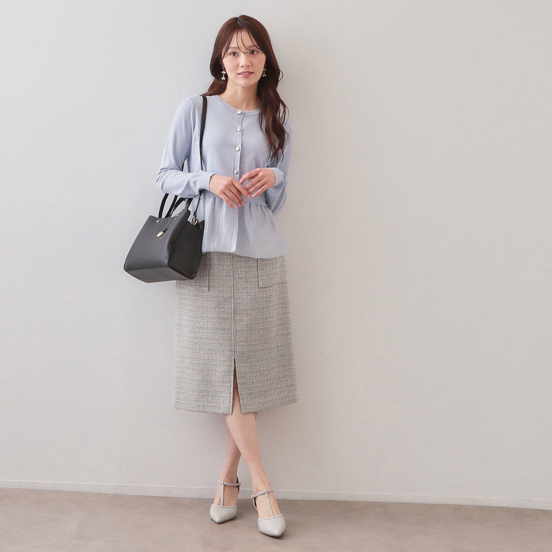 index「ペプラムレイヤード多釦カーディガン【洗濯機OK】」|カーディガン|