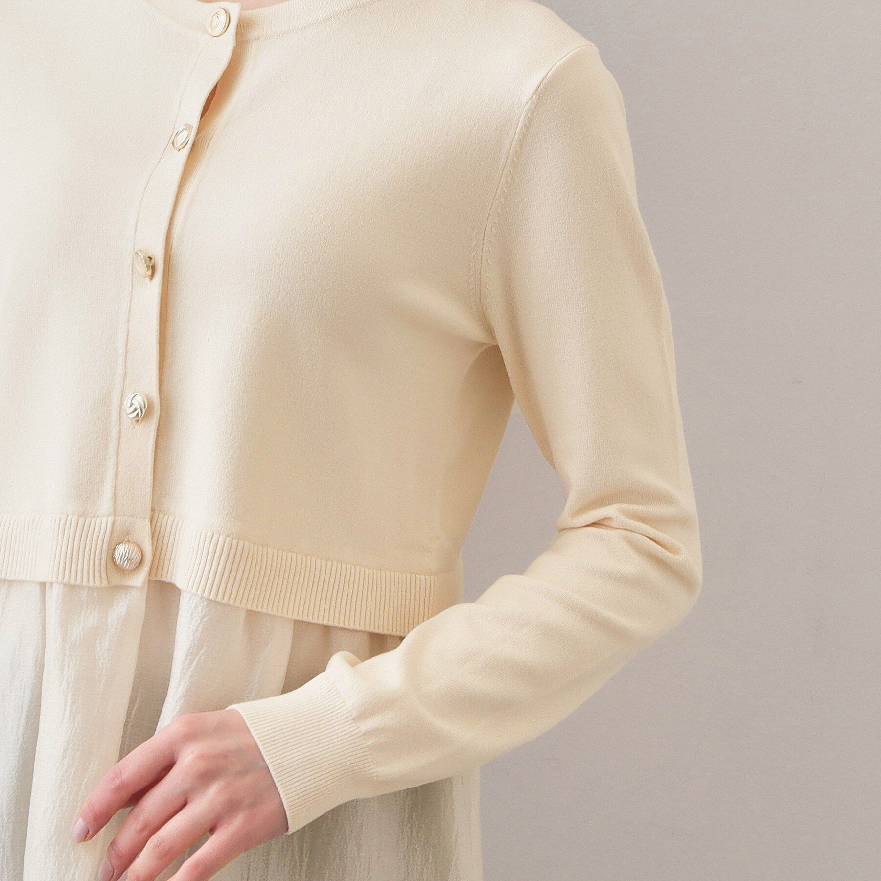 index「ペプラムレイヤード多釦カーディガン【洗濯機OK】」|カーディガン|