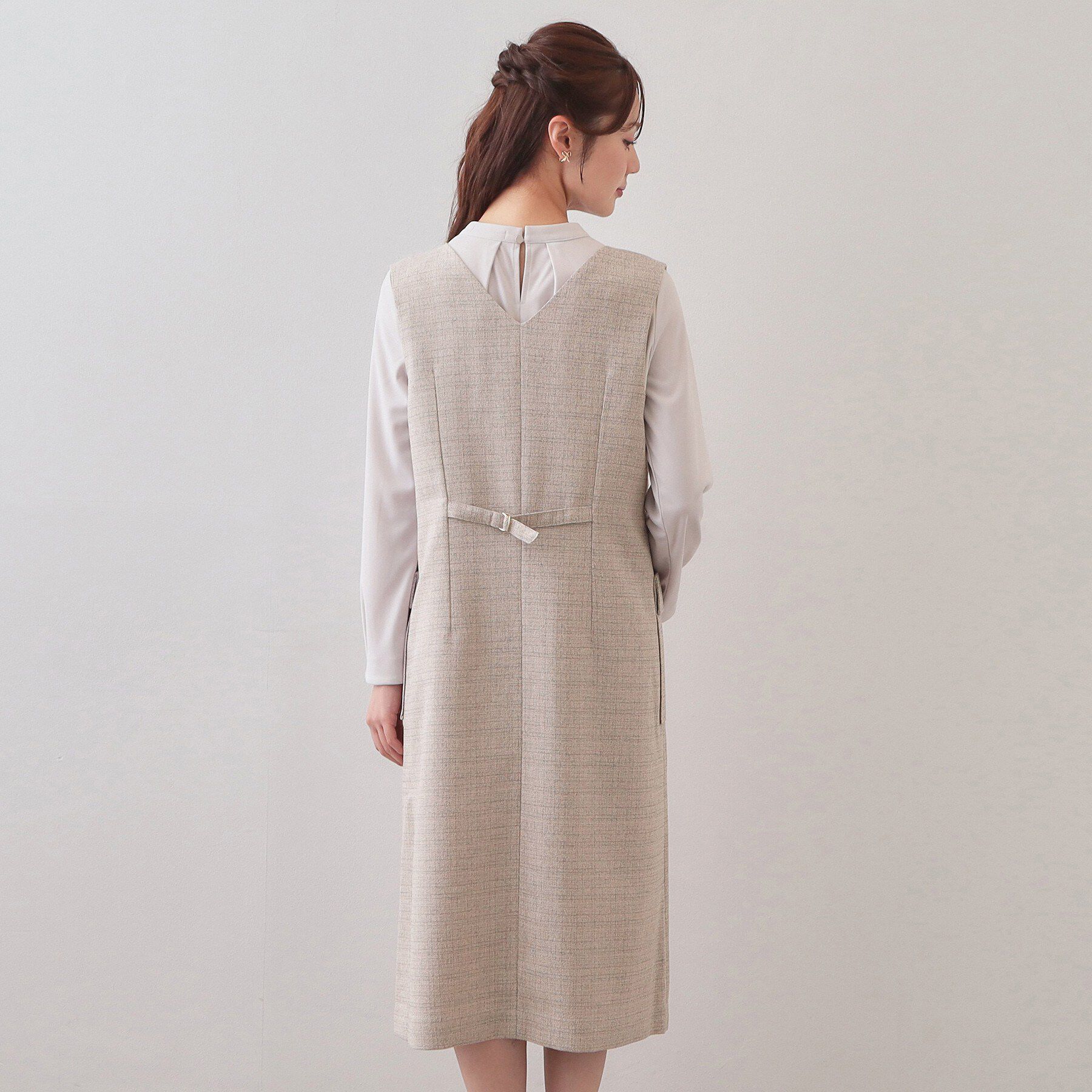 index「サマーツイード前開きジャンスカ【洗濯機OK/イージーアイロン】」|ワンピース|