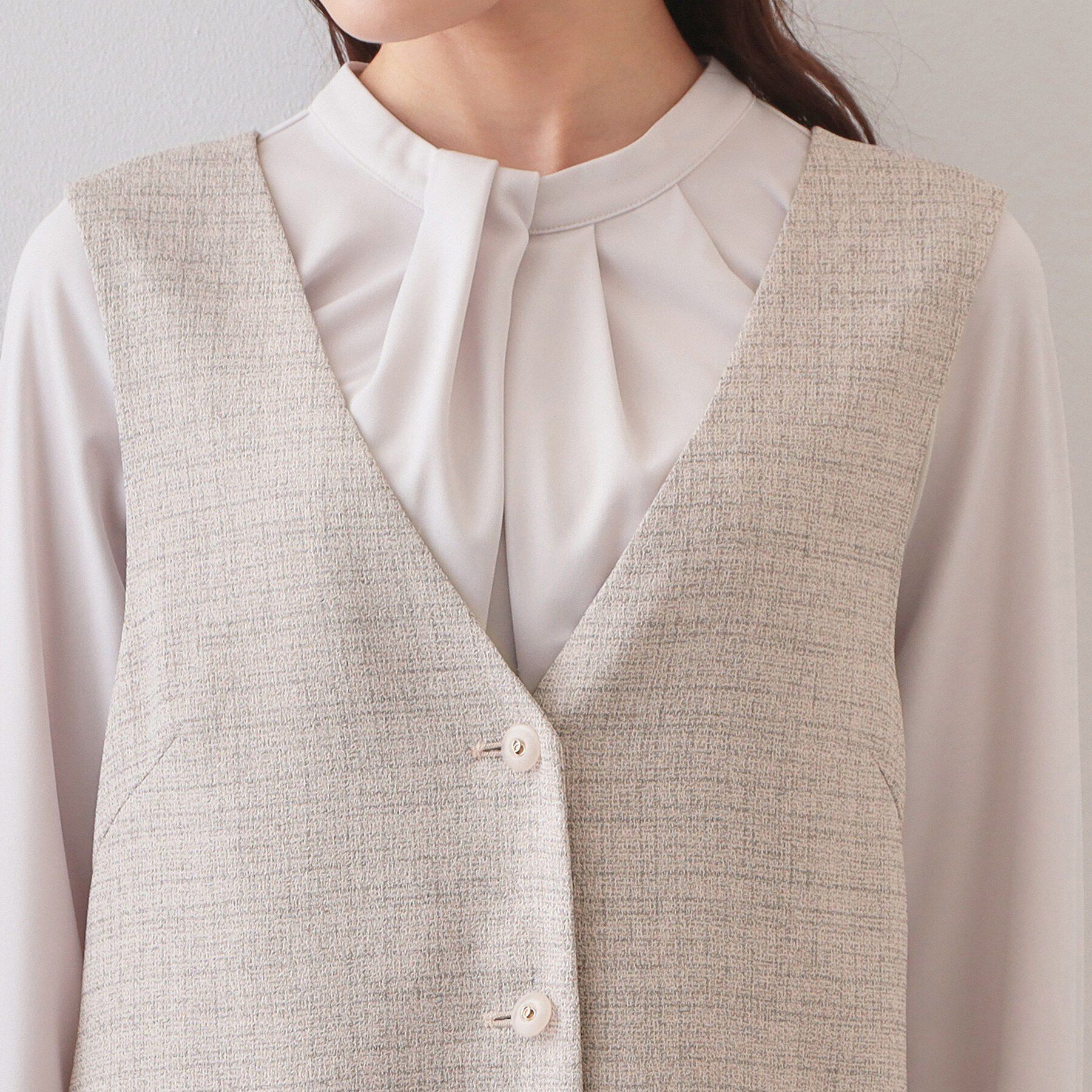 index「サマーツイード前開きジャンスカ【洗濯機OK/イージーアイロン】」|ワンピース|