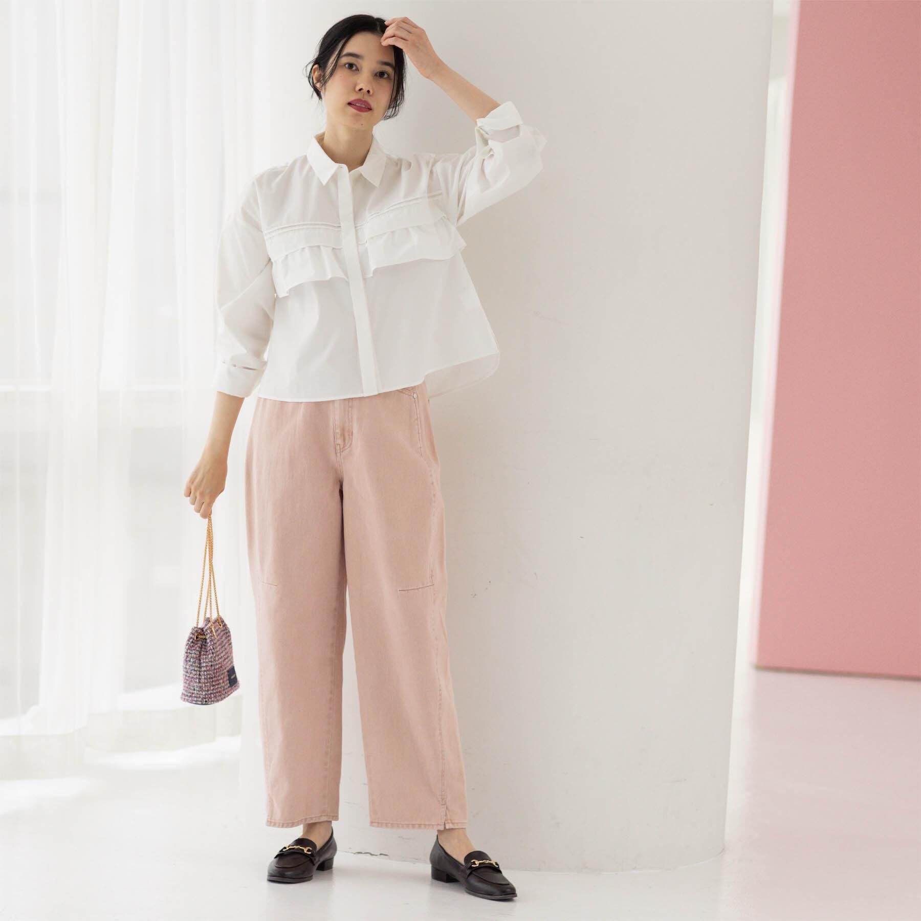 OPAQUE.CLIP「カーブシルエットカラーデニム【洗濯機OK】」|デニム|