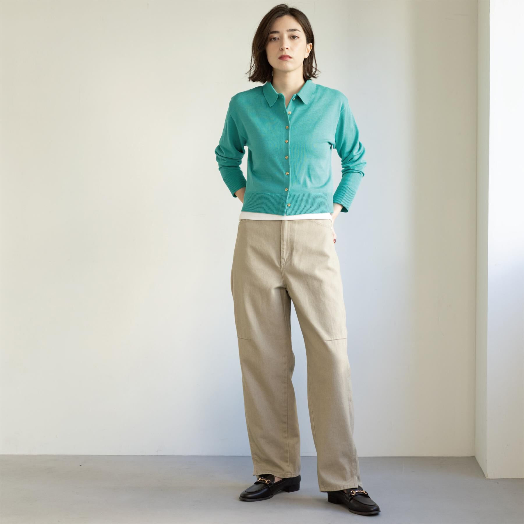 OPAQUE.CLIP「カーブシルエットカラーデニム【洗濯機OK】」|デニム|