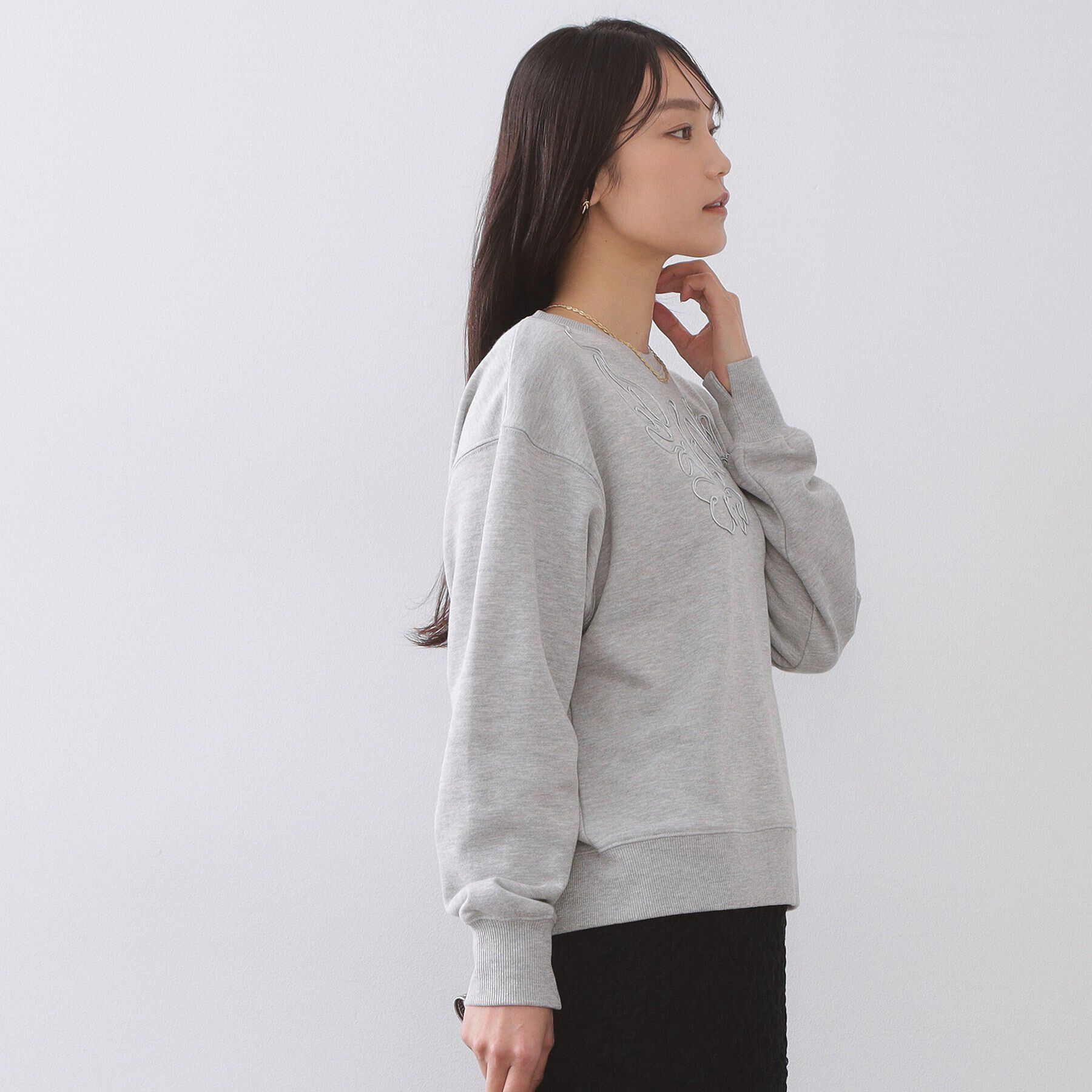 OPAQUE.CLIP「コード刺繍裏毛プルオーバー【洗濯機OK】」|パーカー|