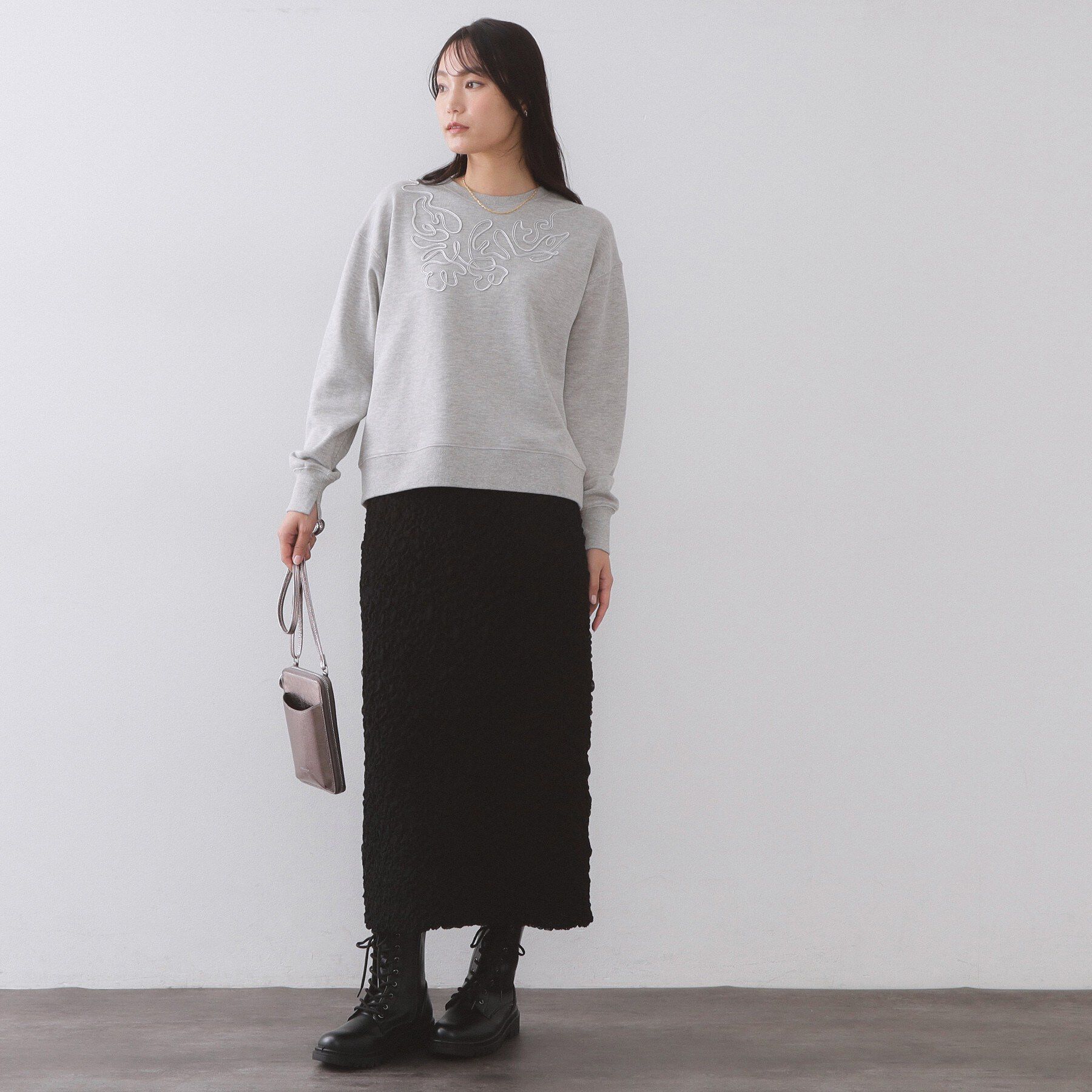 OPAQUE.CLIP「コード刺繍裏毛プルオーバー【洗濯機OK】」|パーカー|