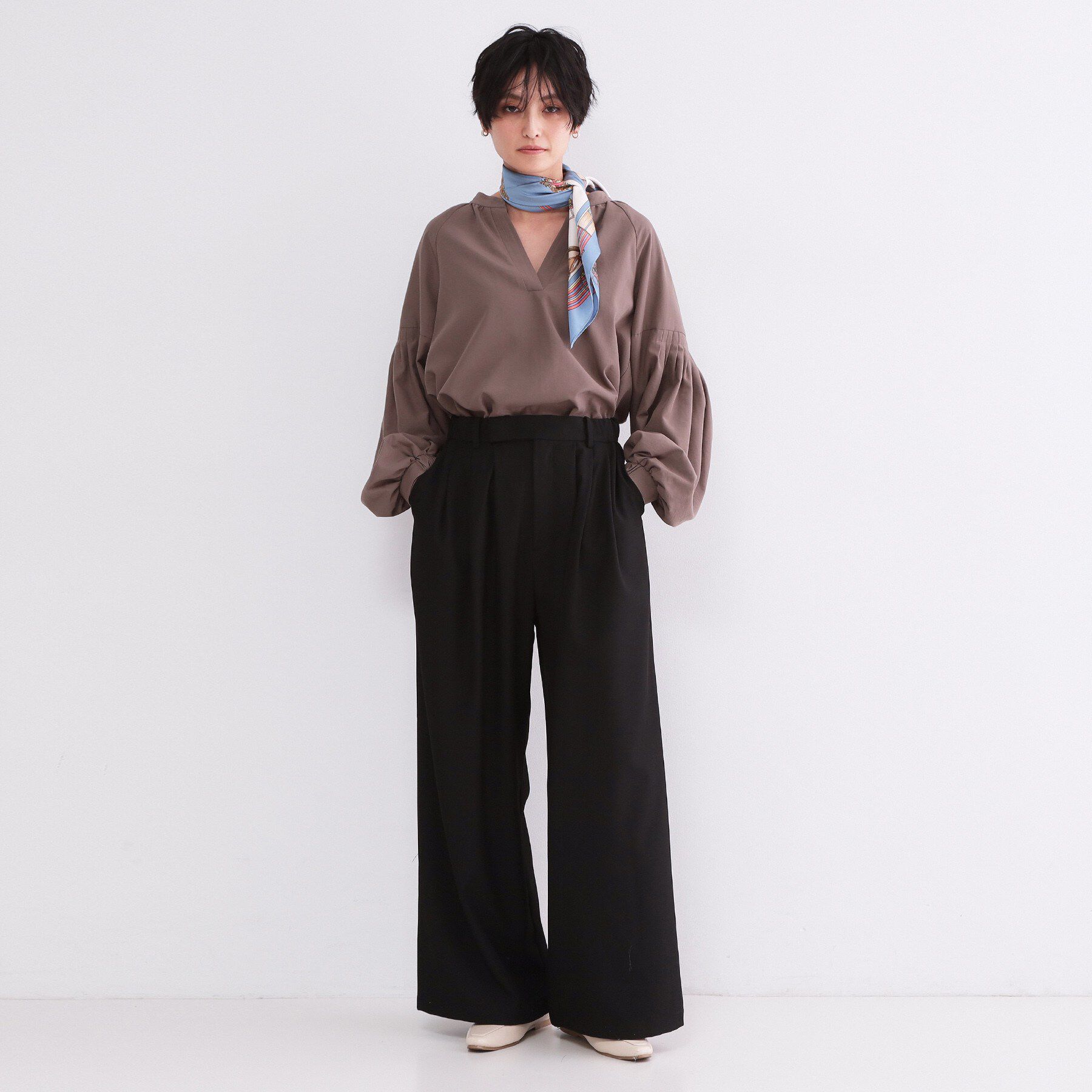 OPAQUE.CLIP「美脚ストレッチ イージータックワイドパンツ【洗濯機OK】」|その他|