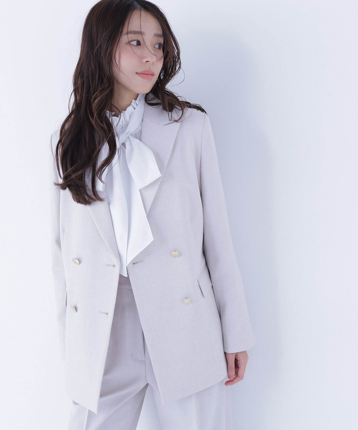  「ハイネックリボンボウブラウス」|シャツ・ブラウス|