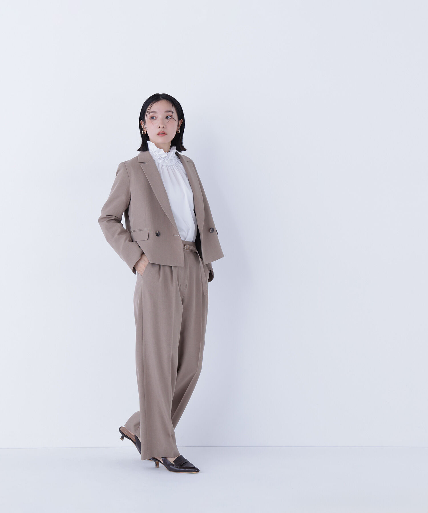  「ハイネックリボンボウブラウス」|シャツ・ブラウス|