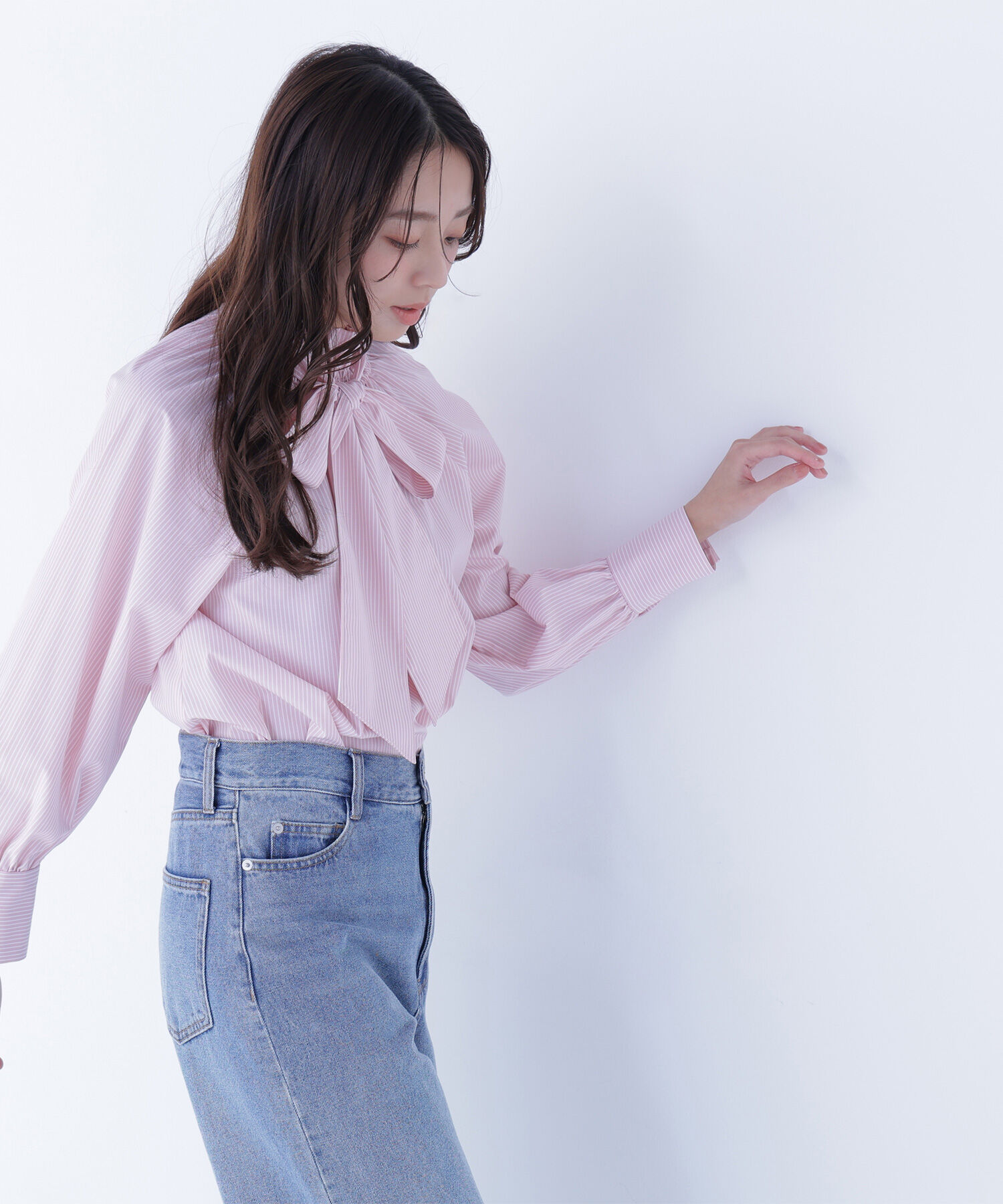  「ハイネックリボンボウブラウス」|シャツ・ブラウス|