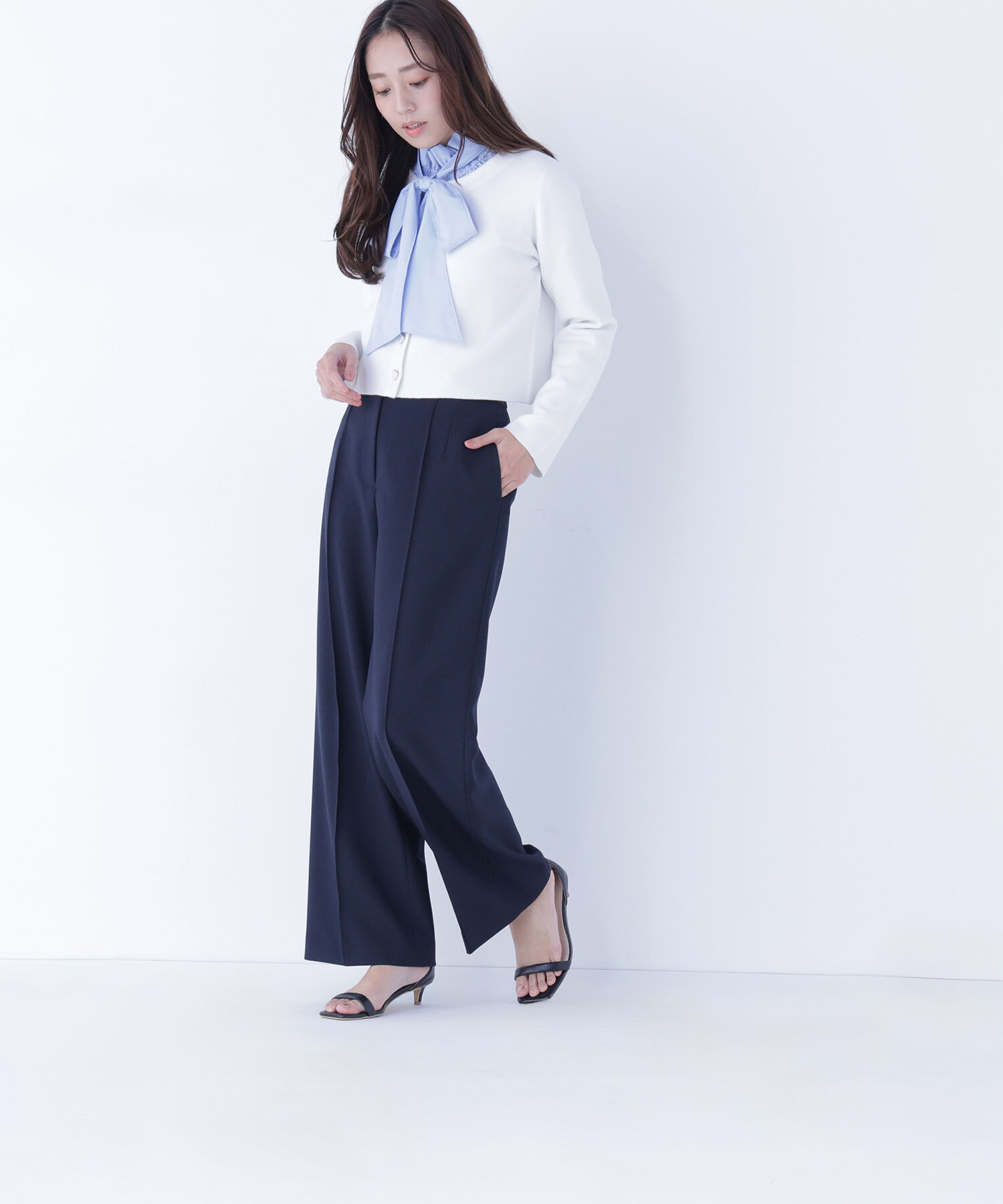  「ハイネックリボンボウブラウス」|シャツ・ブラウス|