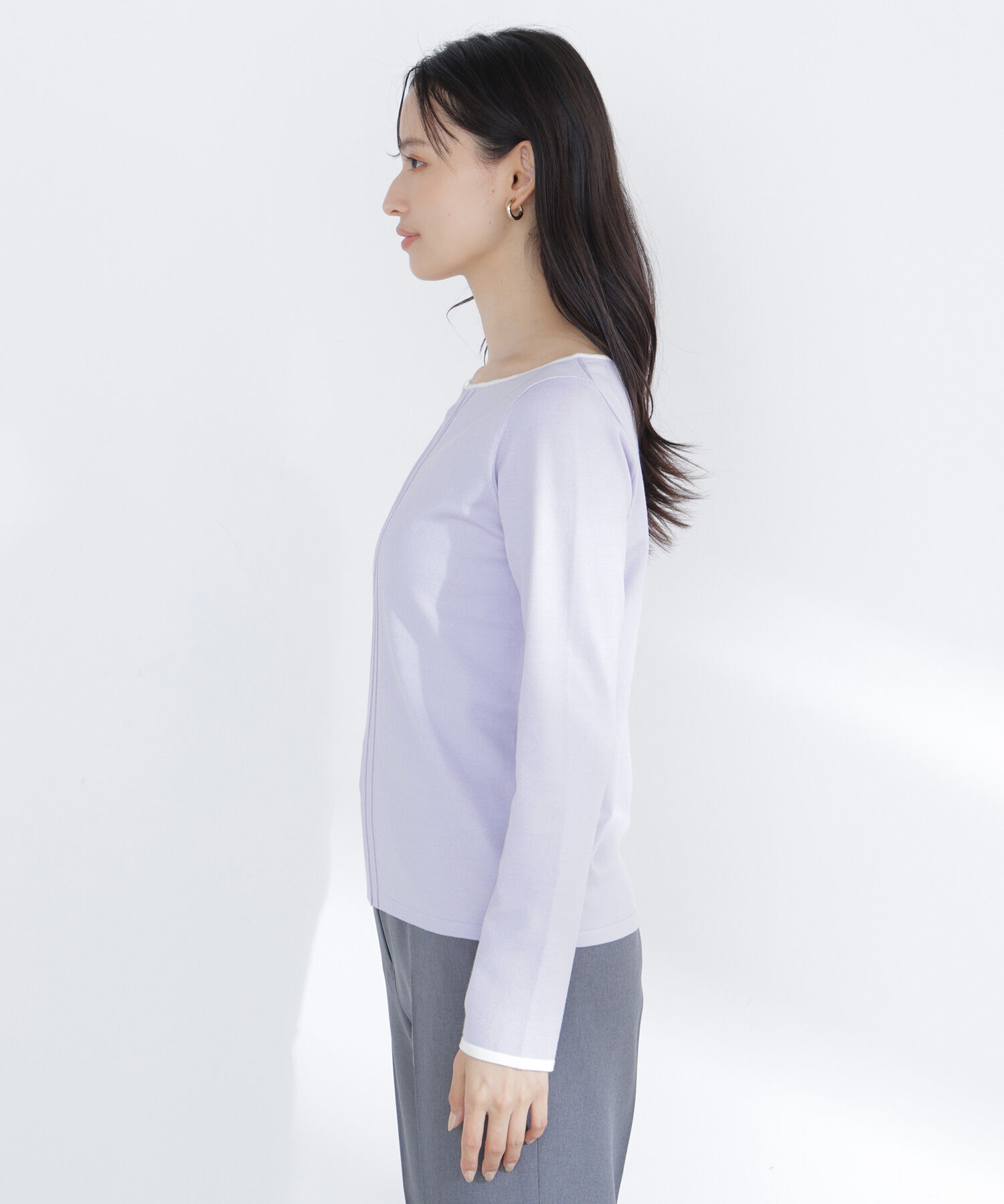  「バイカラーフロントタックニット」|ニット・セーター|