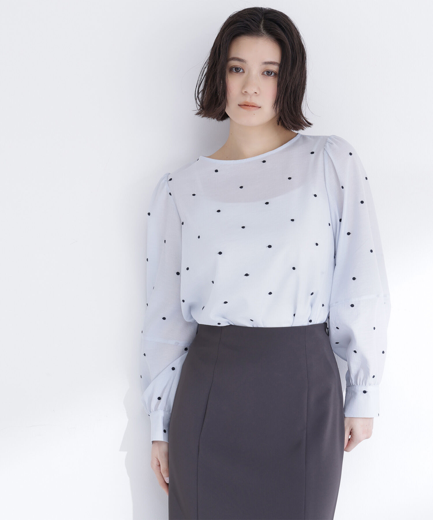  「ドット刺繍ブラウス」|シャツ・ブラウス|