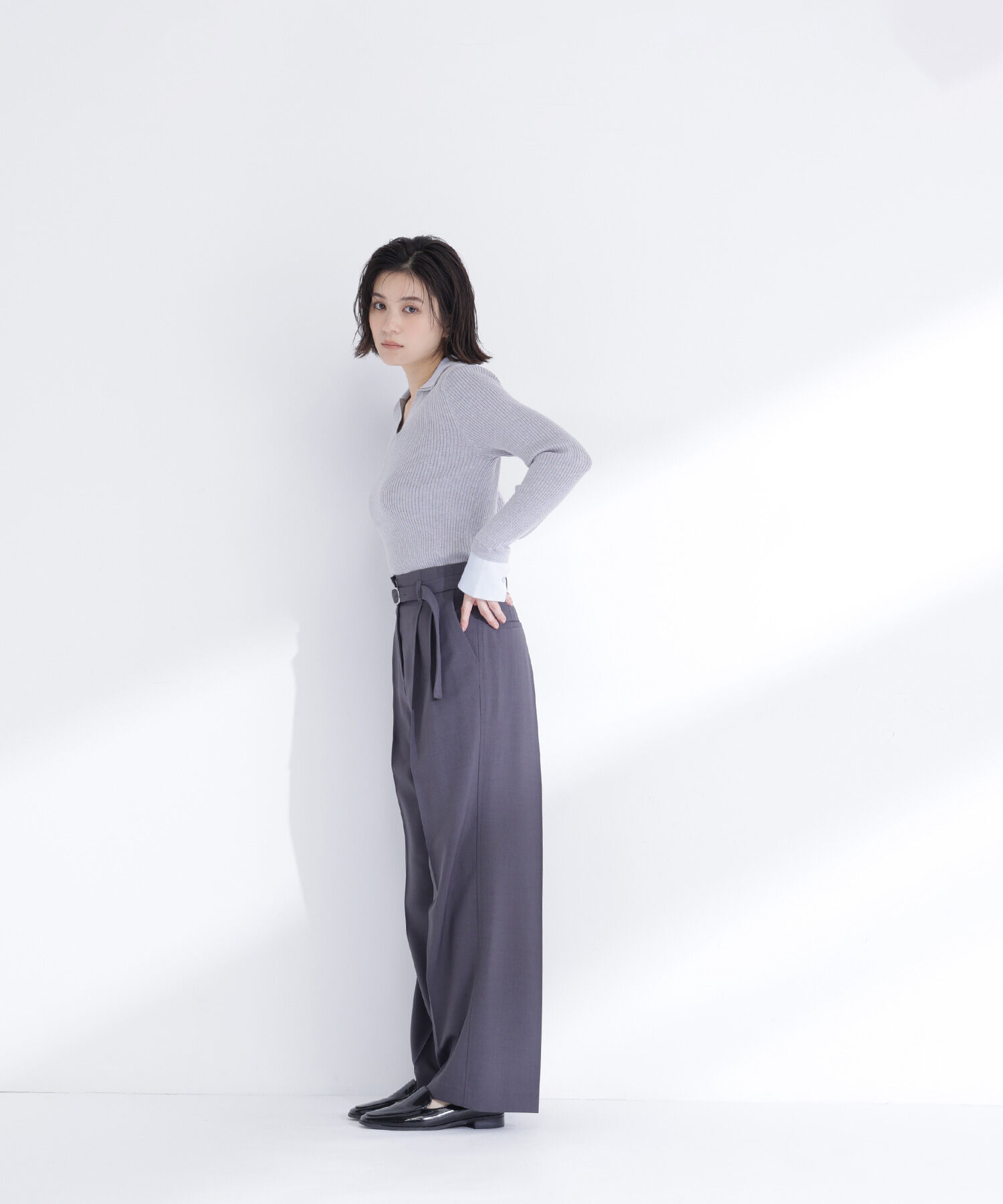  「タックステッチベルテッドパンツ」|その他|