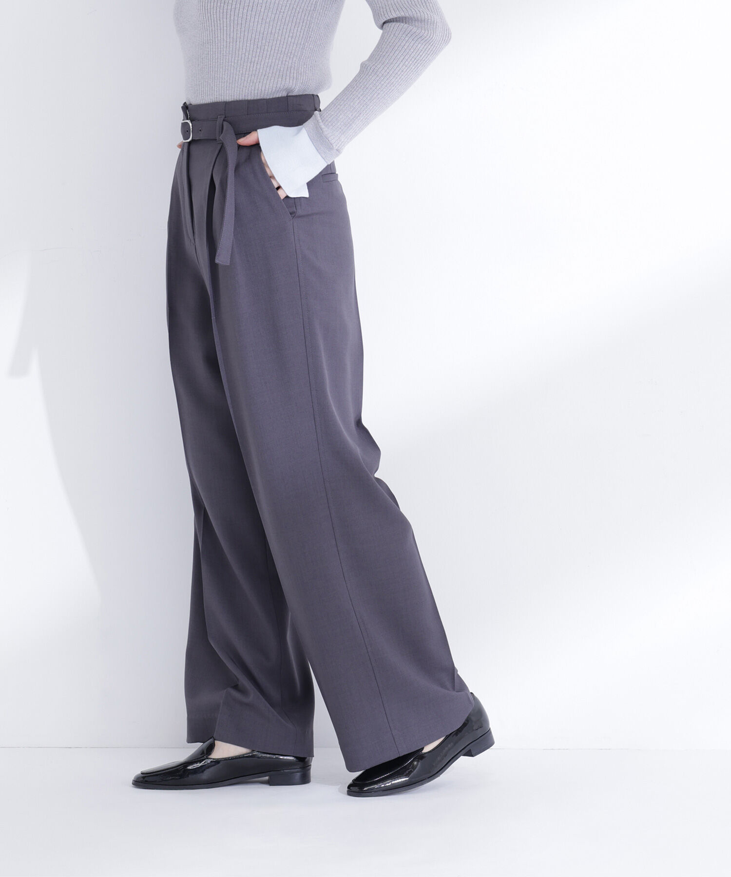  「タックステッチベルテッドパンツ」|その他|