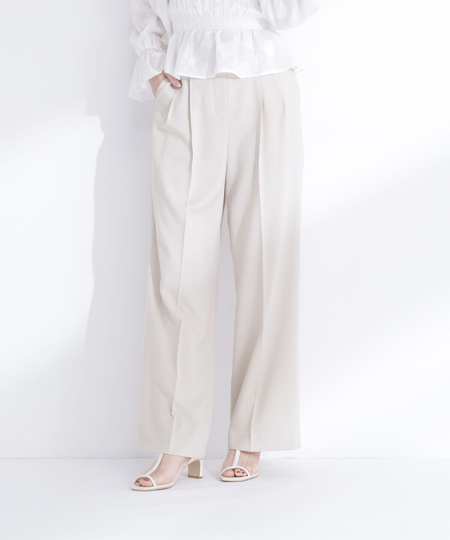  「タックステッチベルテッドパンツ」|その他|