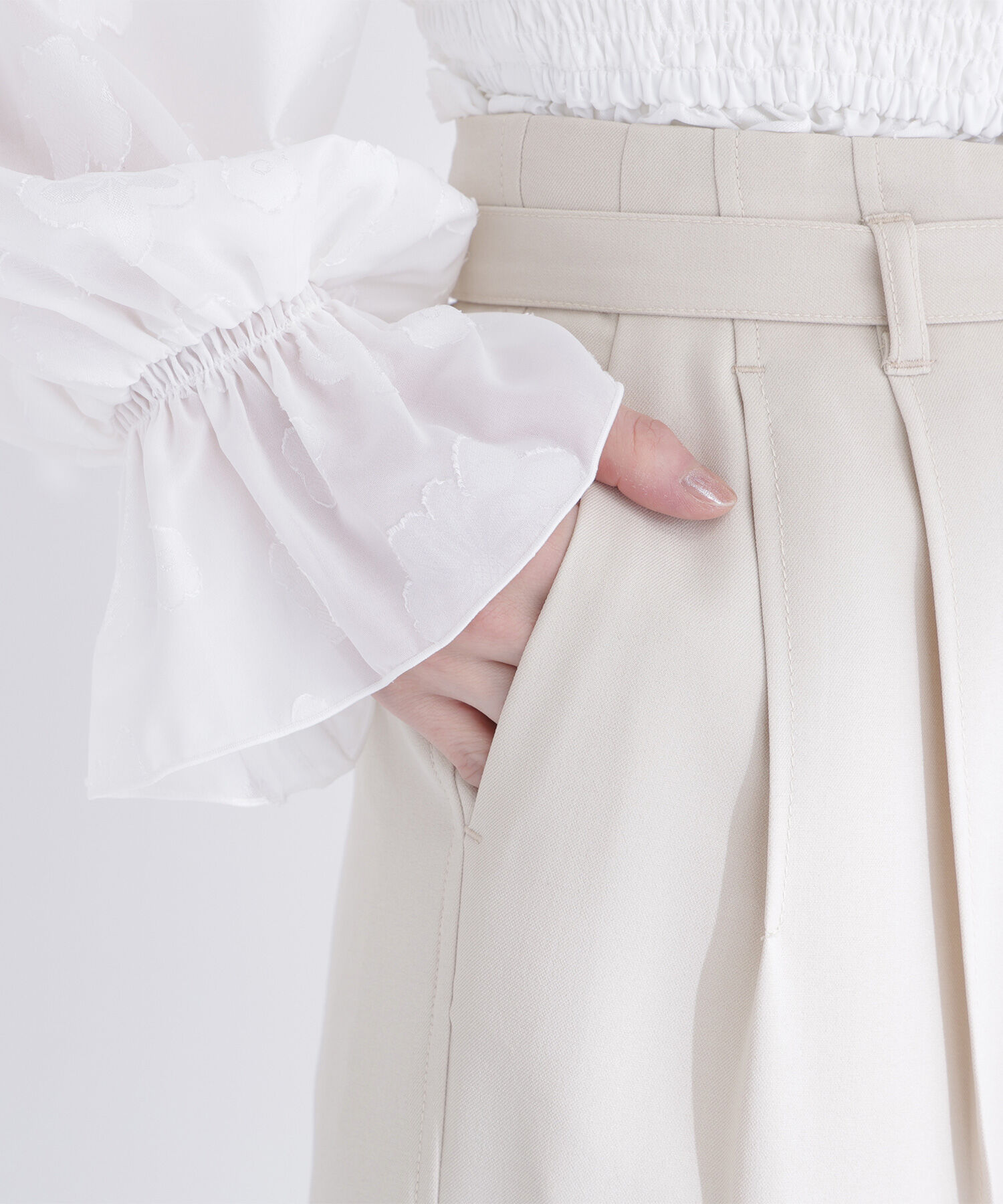  「タックステッチベルテッドパンツ」|その他|