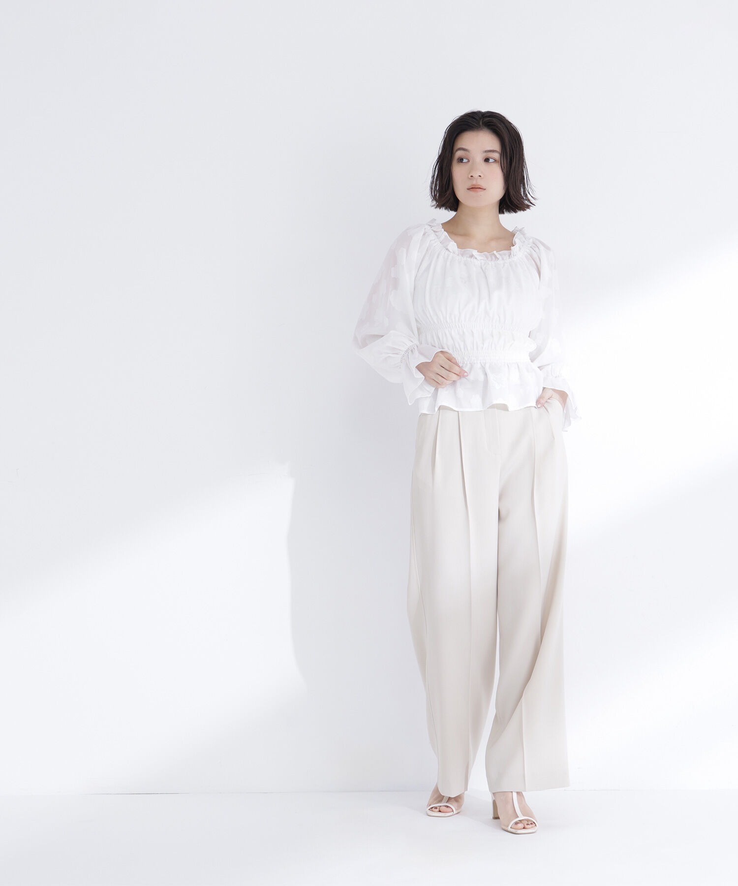  「タックステッチベルテッドパンツ」|その他|