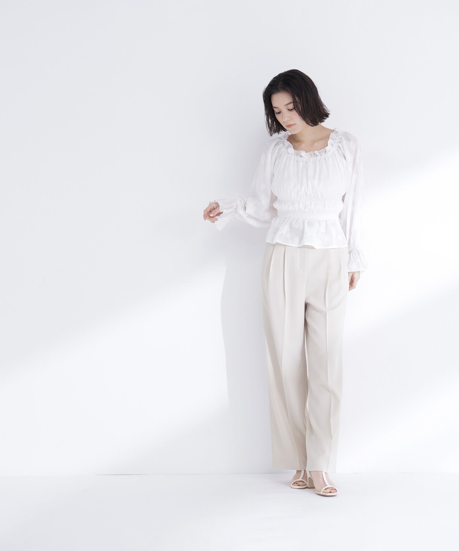  「タックステッチベルテッドパンツ」|その他|