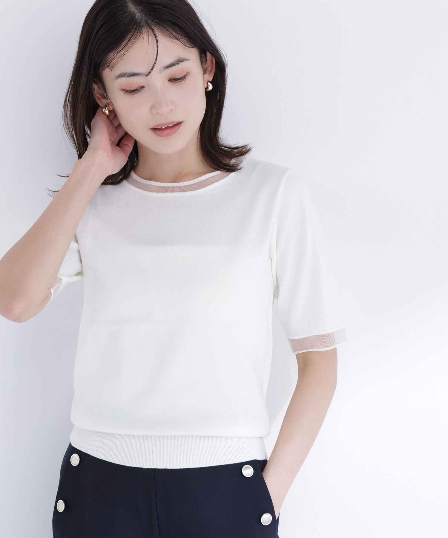  「シアーラインニットアンサンブル」|ニット・セーター|