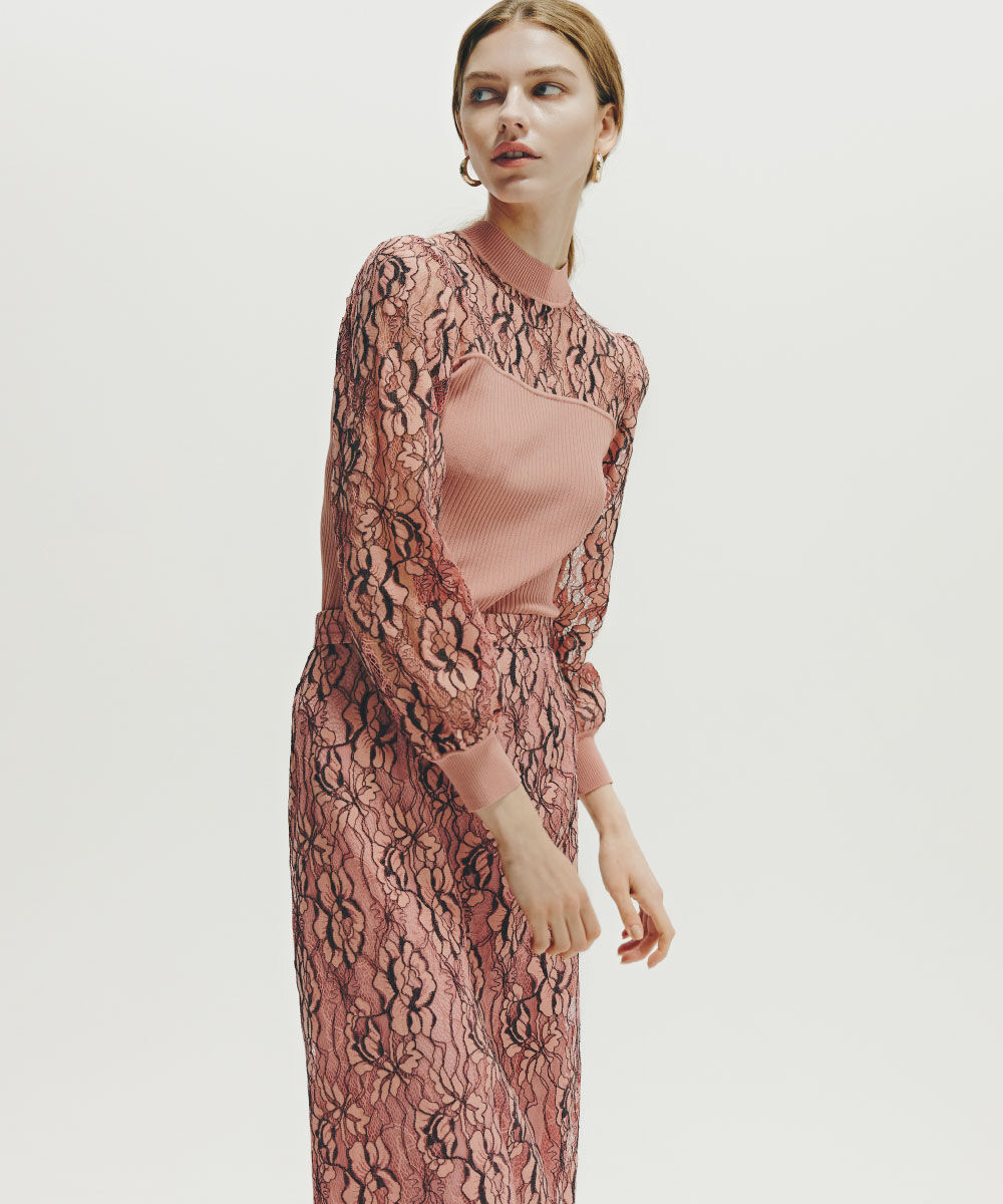  「◆グラデーションフラワーレーススカート」|スカート|