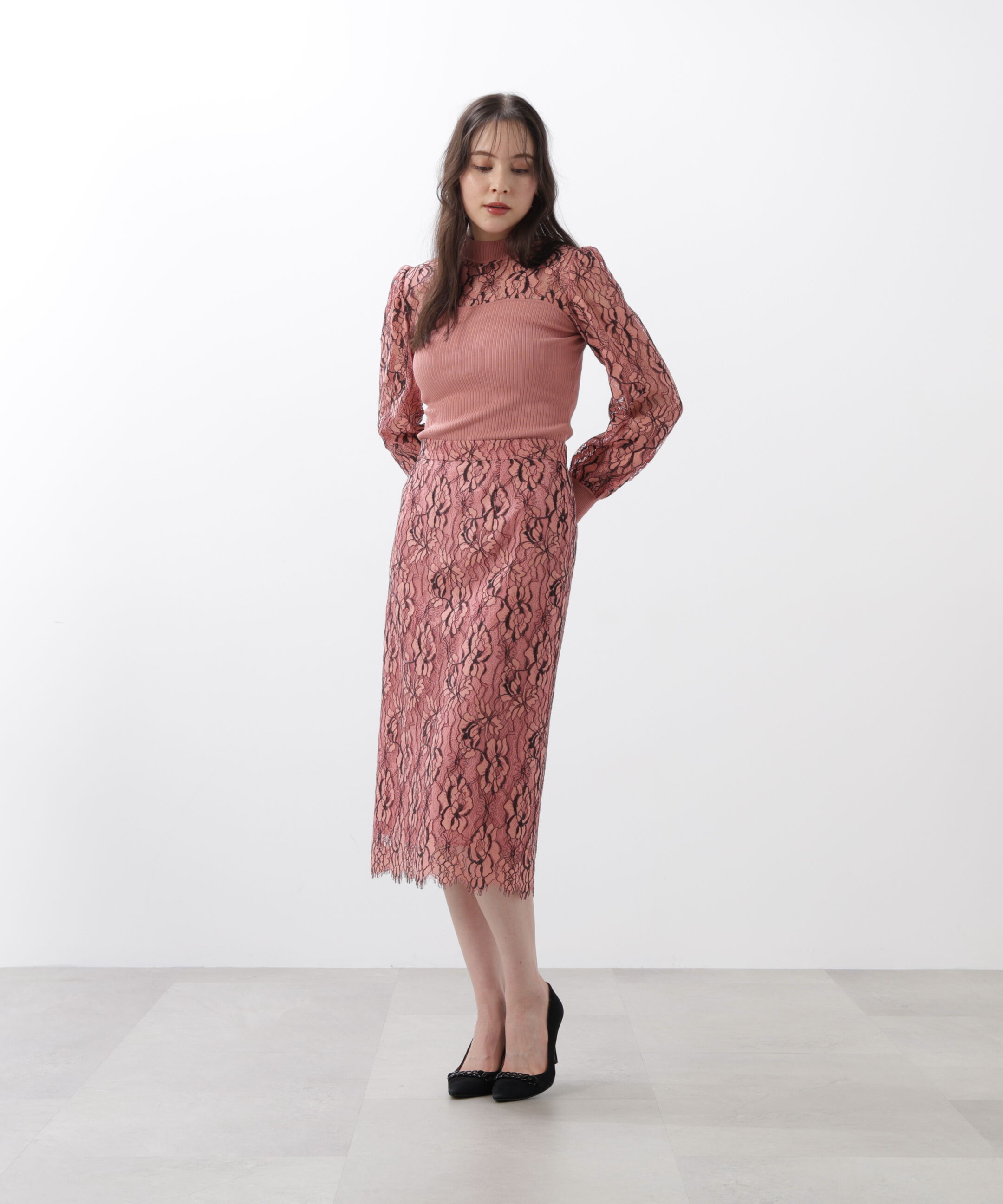  「◆グラデーションフラワーレーススカート」|スカート|