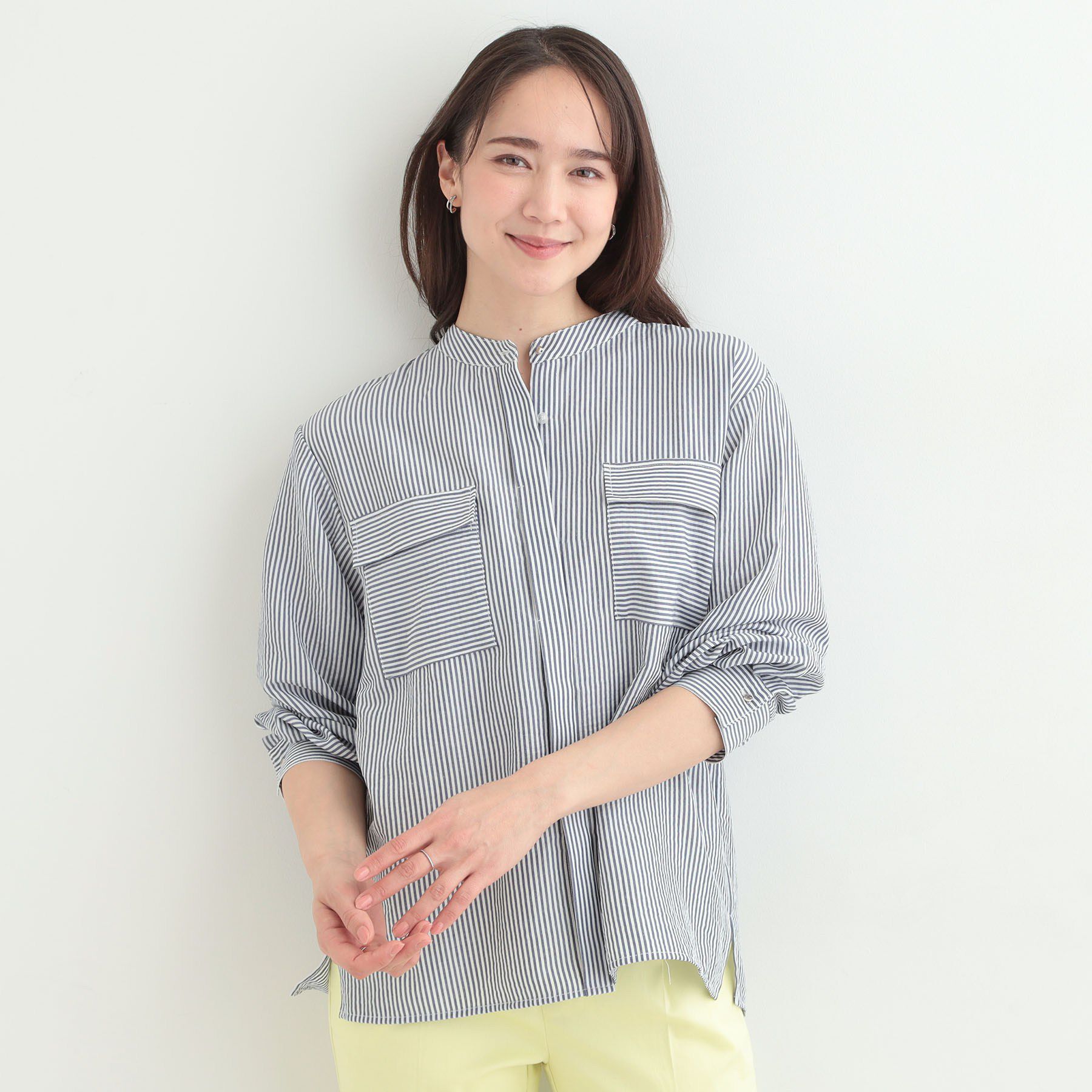 SHOO･LA･RUE「【洗濯後シワになりにくい/UV】フラップポケットシャツ」|シャツ・ブラウス|