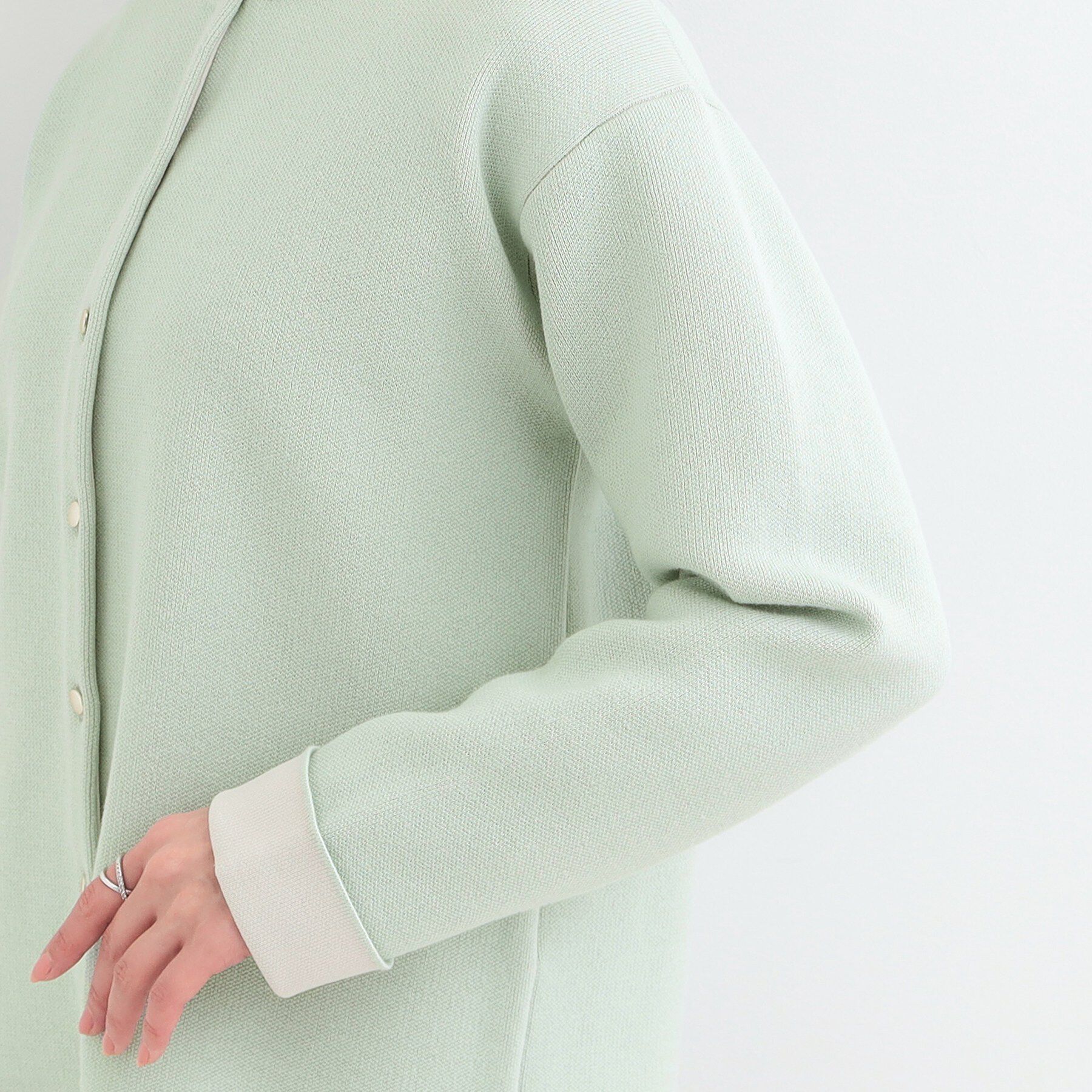 SHOO･LA･RUE「【洗濯機可/S-LL】品良くきまる ダブルフェイス 配色カーディガン」|カーディガン|