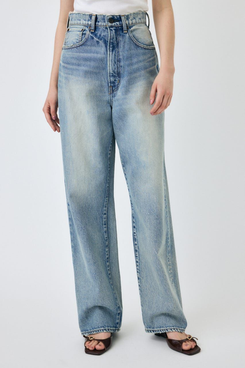MOUSSY「HW DAMAGE LOOSE STRAIGHT」|デニム|