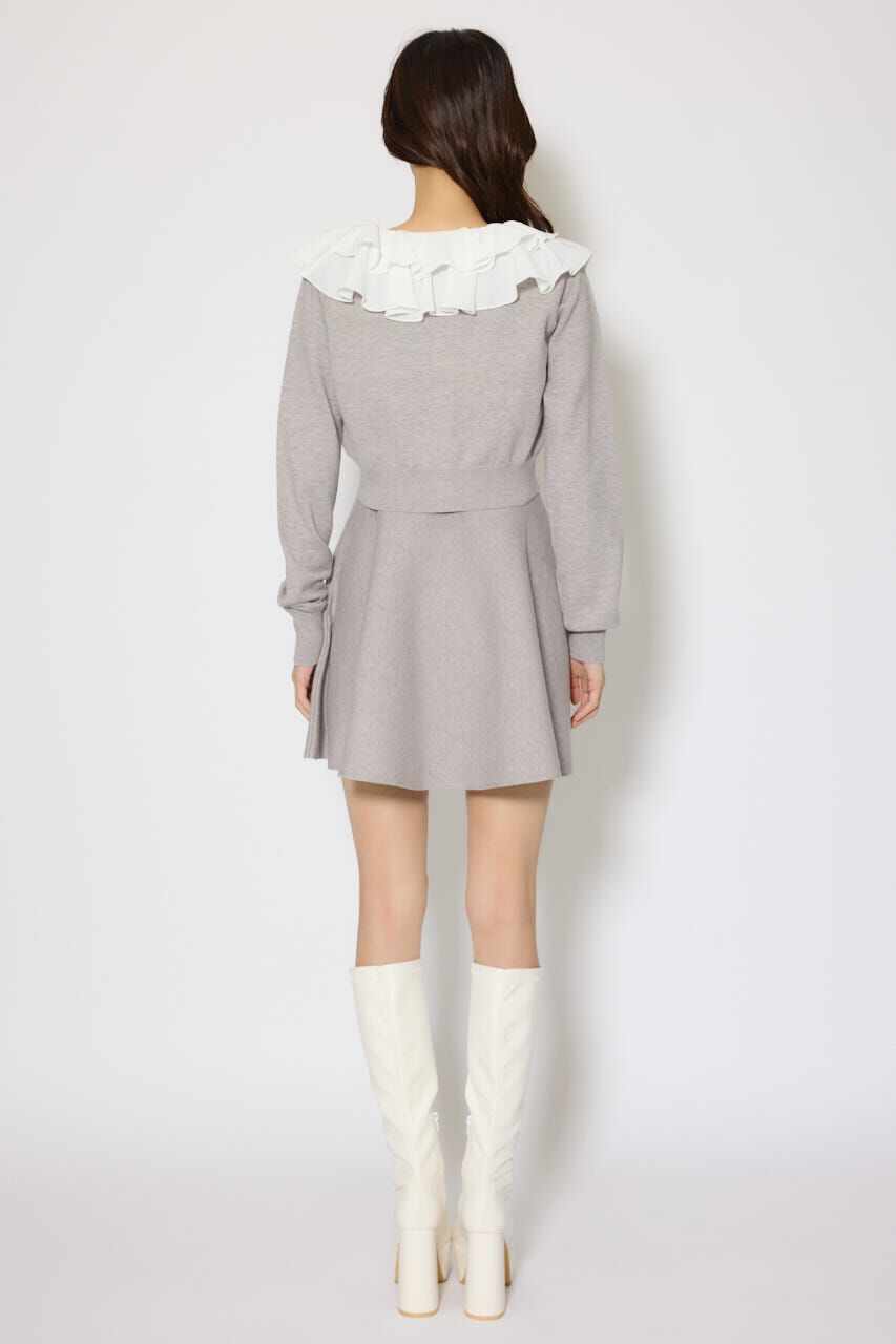 rienda「フリルカラーニットカーディガンセットワンピース」|ワンピース|