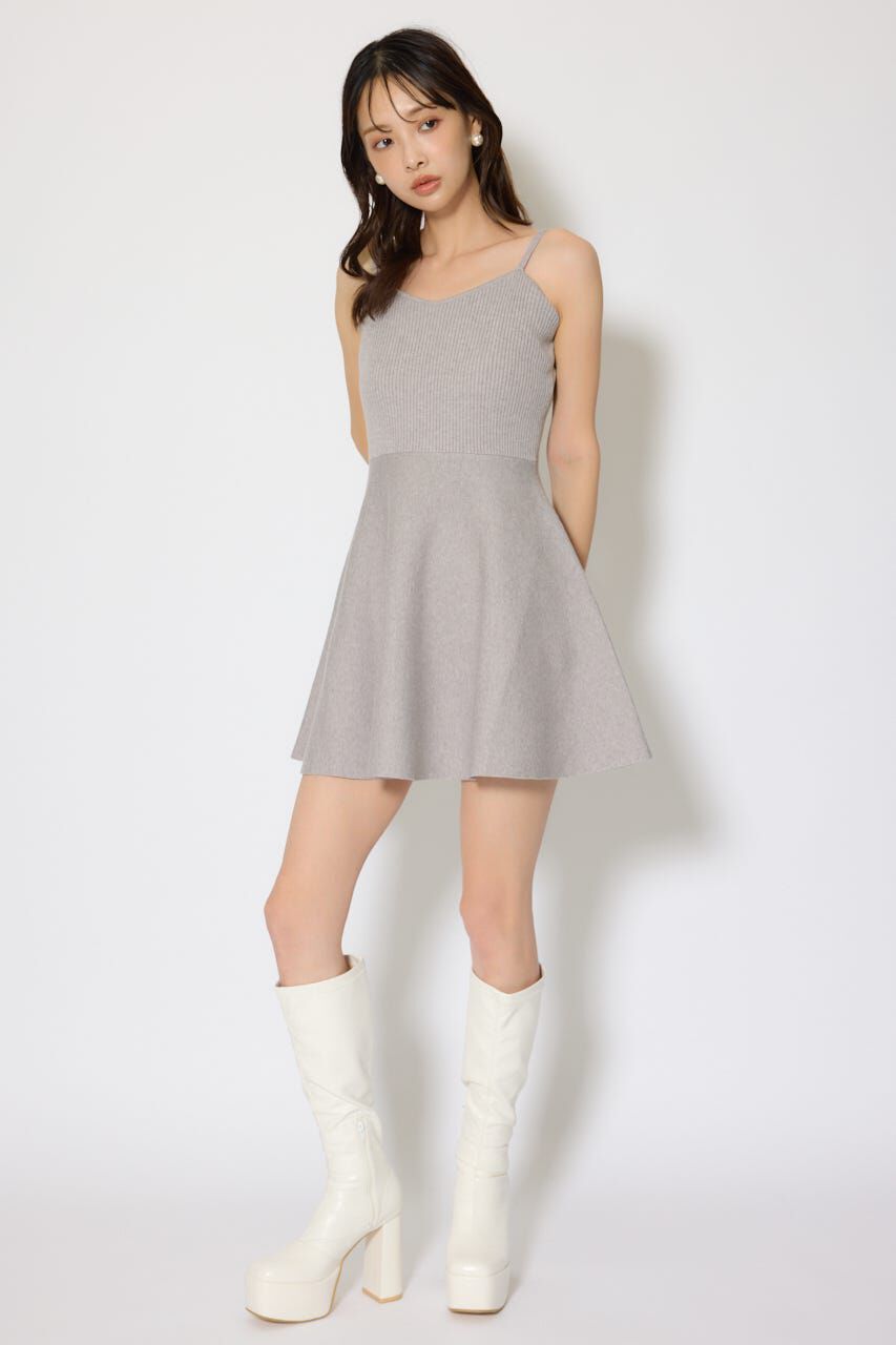 rienda「フリルカラーニットカーディガンセットワンピース」|ワンピース|