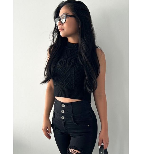 GYDA「NOUSノースリケーブルニットトップス」|ニット・セーター|