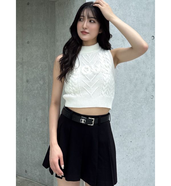 GYDA「NOUSノースリケーブルニットトップス」|ニット・セーター|