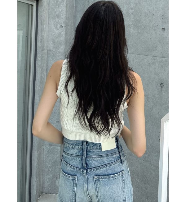 GYDA「NOUSノースリケーブルニットトップス」|ニット・セーター|