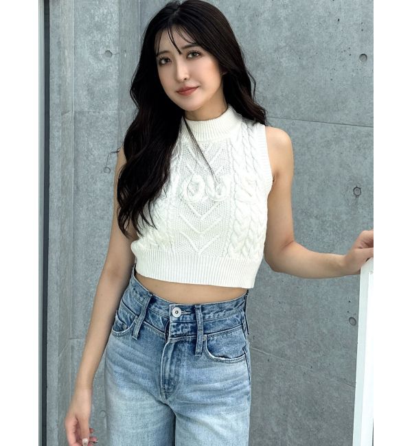 GYDA「NOUSノースリケーブルニットトップス」|ニット・セーター|