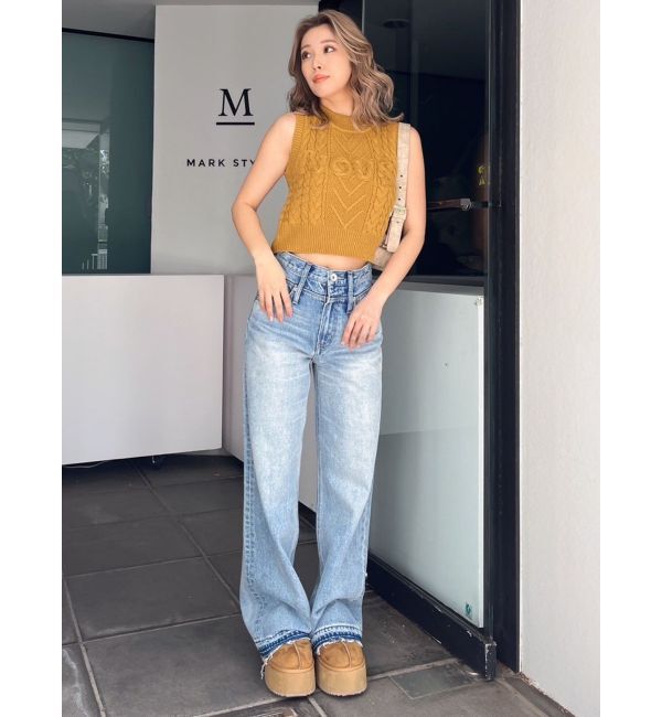 GYDA「NOUSノースリケーブルニットトップス」|ニット・セーター|