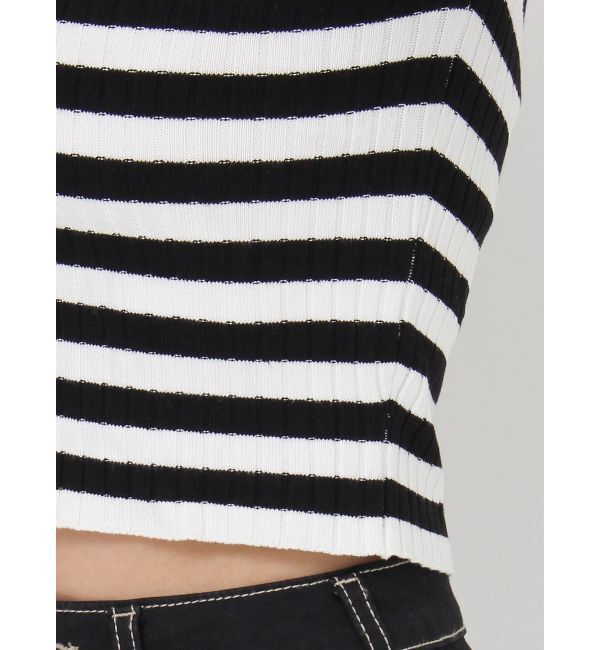 GYDA「BACK OPENハーフスリーブPOLOニットトップス」|ニット・セーター|