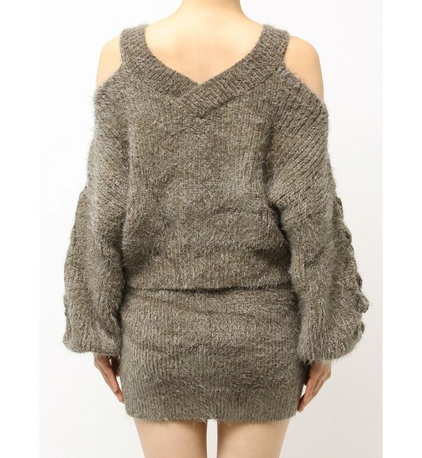 GYDA「レースアップシャギーニットトップス」|ニット・セーター|