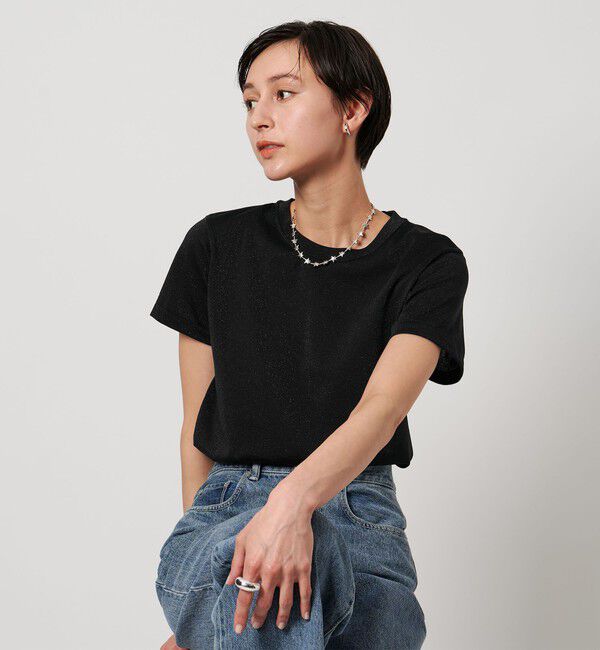 UNITED ARROWS「ラメ Tシャツ」|Tシャツ・カットソー|BLACK