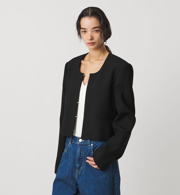 AEWEN MATOPH「＜AEWEN MATOPH＞Uネックショートジャケット」|ノーカラージャケット|