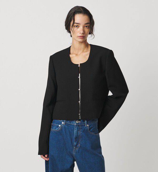 AEWEN MATOPH「＜AEWEN MATOPH＞Uネックショートジャケット」|ノーカラージャケット|