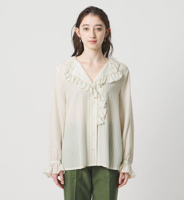 UNITED ARROWS「フリルカラー 2WAY ブラウス ‐ウォッシャブル‐」|シャツ・ブラウス|