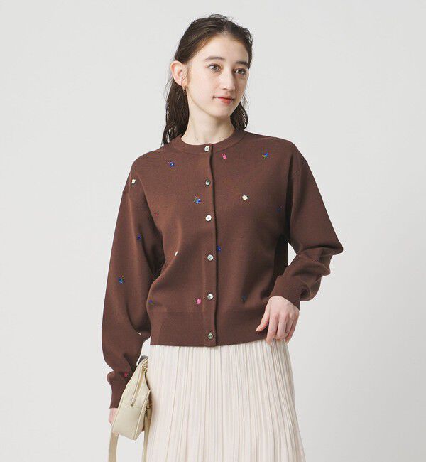 UNITED ARROWS「フラワー エンブロイダリー カーディガン」|カーディガン|