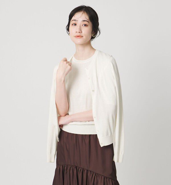 UNITED ARROWS「18G クルーネック ニットカーディガン ‐ウォッシャブル‐」|カーディガン|