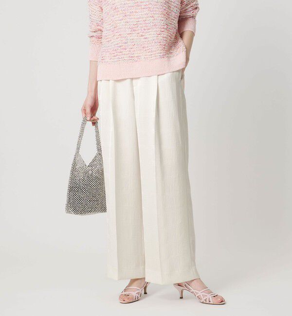 UNITED ARROWS「チェック 2タック ワイドパンツ ‐ウォッシャブル‐」|スラックス|