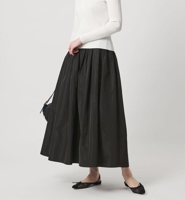 UNITED ARROWS「タフタ ボリューム ギャザースカート」|スカート|BLACK