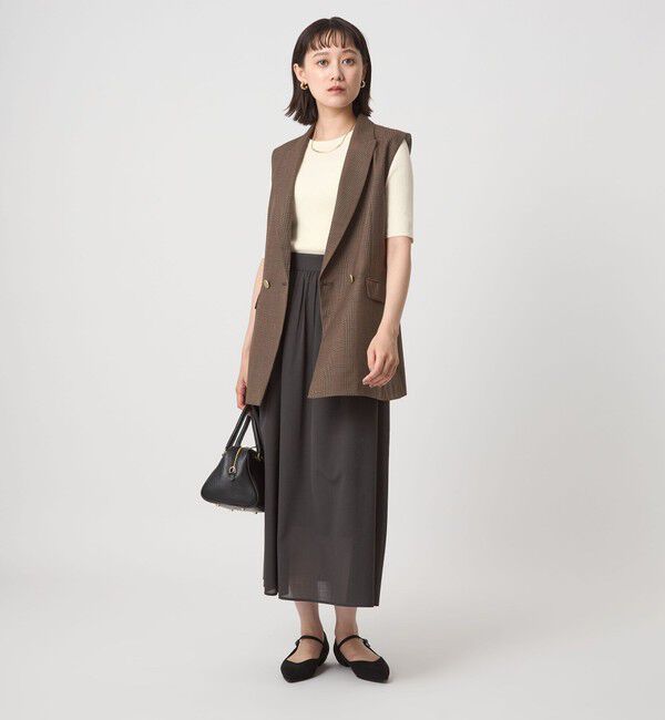 UNITED ARROWS green label relaxing「＜1_OF MINE＞リブ クルーネック 5分袖 ニット プルオーバー」|ニット・セーター|