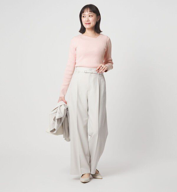 UNITED ARROWS green label relaxing「＜1_OF MINE＞リブ アシンメトリー ネック プルオーバー ニット」|ニット・セーター|