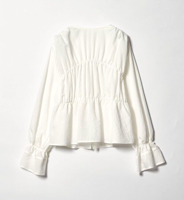 EMMEL REFINES「＜EMMEL REFINES＞EM ストライプ ギャザー ブラウス」|シャツ・ブラウス|