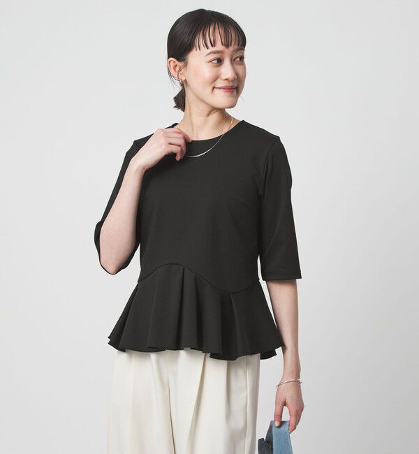 UNITED ARROWS green label relaxing「イレヘム ペプラム ポンチ プルオーバー カットソー 接触冷感 UVカット」|Tシャツ・カットソー|