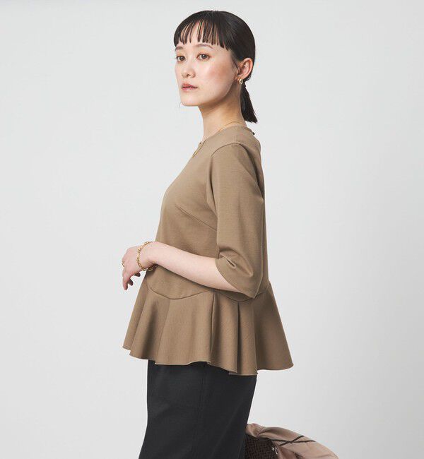 UNITED ARROWS green label relaxing「イレヘム ペプラム ポンチ プルオーバー カットソー 接触冷感 UVカット」|Tシャツ・カットソー|